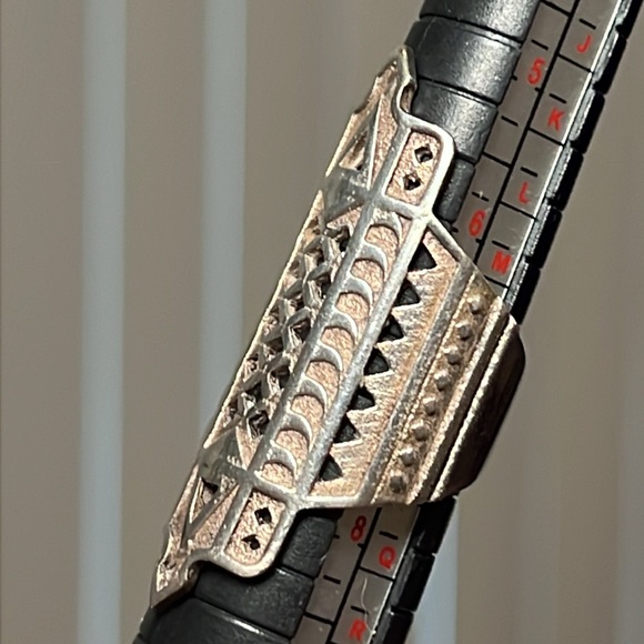 VTG Gothic Cathedral Window Geometric Full Finger Tower Sterling Silver Ring - Picture 3 of 8